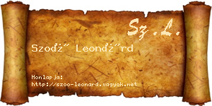 Szoó Leonárd névjegykártya